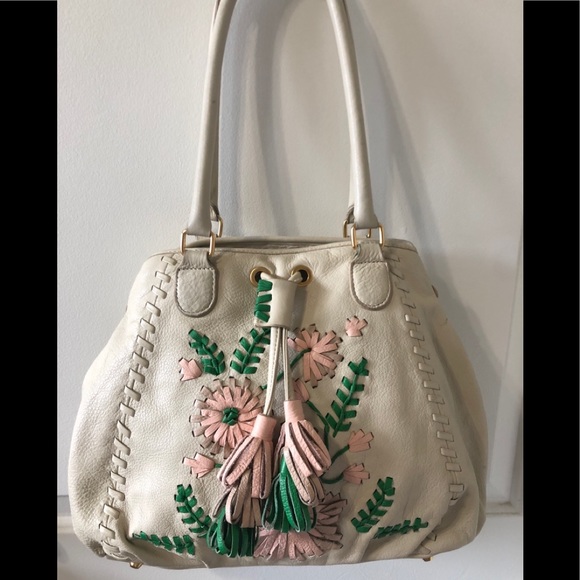 Isabella Fiore Handbags - Isabella Fiore (Authentic) cream floral leather bag